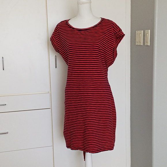 J Crew Navy and red striped tshirt dress size 2X - Picture 2 of 4